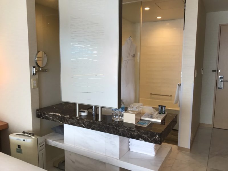 シェラトングランドホテル広島の客室、洗面台